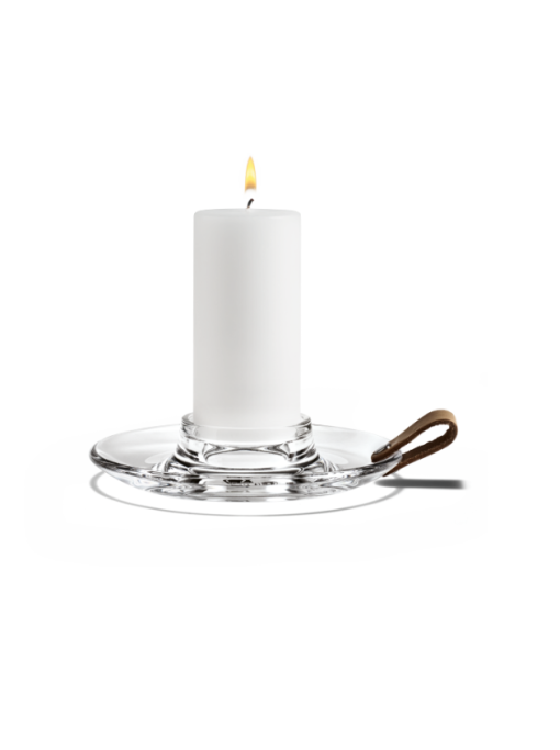 Holmegaard - Candle holder with Leather handle